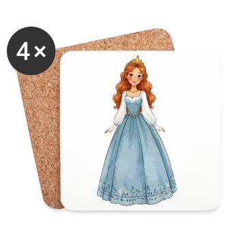 Prinzessin im Eiskristallkleid - Untersetzer (4er-Set) - Weiß - Vorne