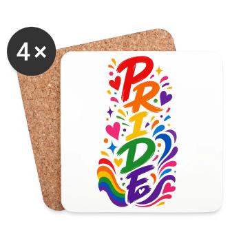 Pride Month Outfit Geschenk für Frauen Männer - Untersetzer (4er-Set) - Weiß - Vorne