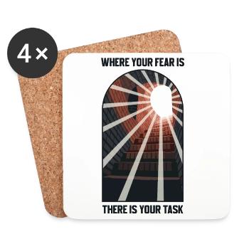 Fear as a signpost: solution - Coasters (set of 4) - white - Front