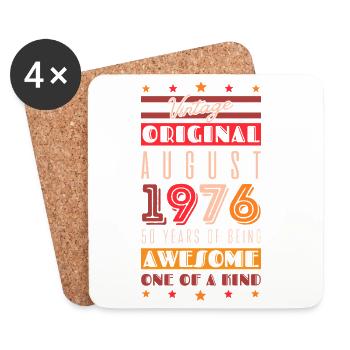 Vintage 1976: 50 years - Coasters (set of 4) - white - Front