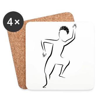 Silhouette dansante - Dessous de verre (lot de 4) - blanc - Devant