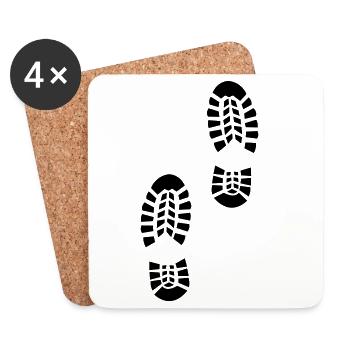 Footprint Shoes - Coasters (set of 4) - white - Front