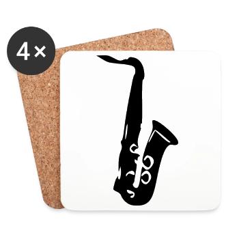 Saxophone Music Gift Musician - Coasters (set of 4) - white - Front