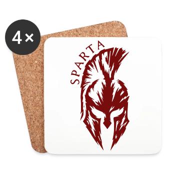 Sparta Spartan Helmet Fitness Ancient Warrior - Coasters (set of 4) - white - Front
