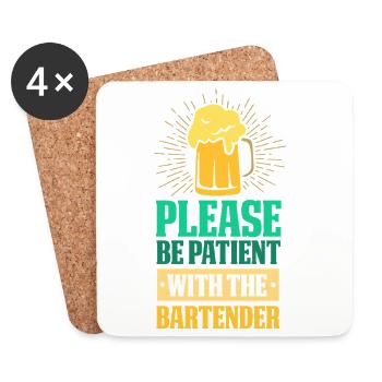 Serveur Barman Barchef - Dessous de verre (lot de 4) - blanc - Devant