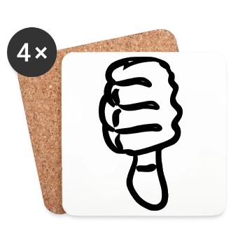 Silhouette abstraite des mains - Dessous de verre (lot de 4) - blanc - Devant