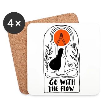 Go with the flow - Untersetzer (4er-Set) - Weiß - Vorne