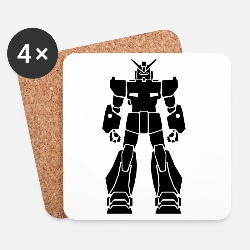 Gundam_1 - Untersetzer (4er-Set) - Weiß
