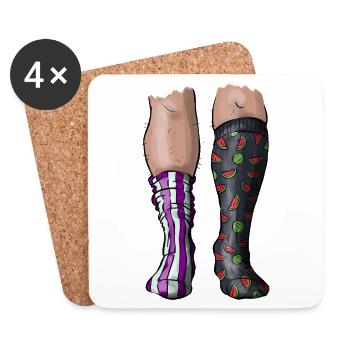 Socken - Untersetzer (4er-Set) - Weiß - Vorne
