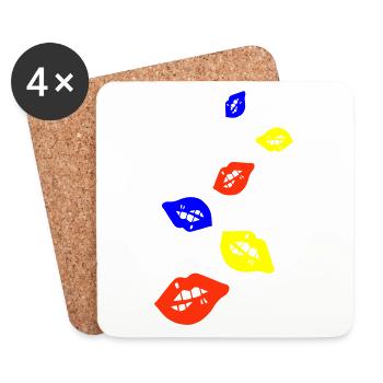 Lippen symbol - Untersetzer (4er-Set) - Weiß - Vorne