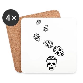 Skull head icon - Coasters (set of 4) - white - Front