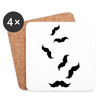 Schnurrbart symbol - Untersetzer (4er-Set) - Weiß - Vorne