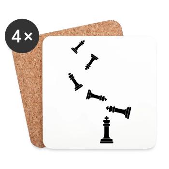 Chess piece King - Coasters (set of 4) - white - Front