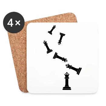 Chess piece queen - Coasters (set of 4) - white - Front