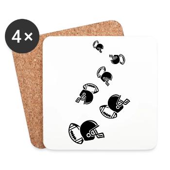 Casque de football - Dessous de verre (lot de 4) - blanc - Devant