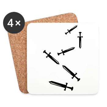 Sword Icon Icon - Coasters (set of 4) - white - Front