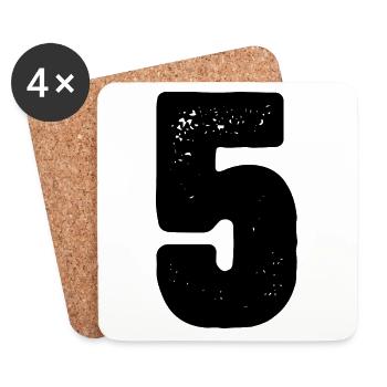 Maillot numéro 5 - Dessous de verre (lot de 4) - blanc - Devant
