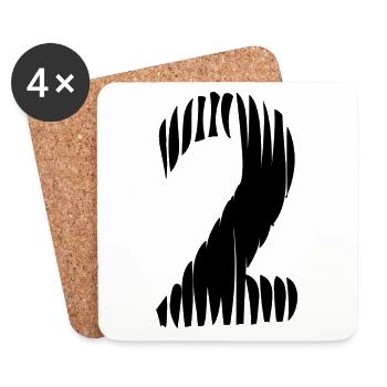 Maillot numéro 2 - Dessous de verre (lot de 4) - blanc - Devant