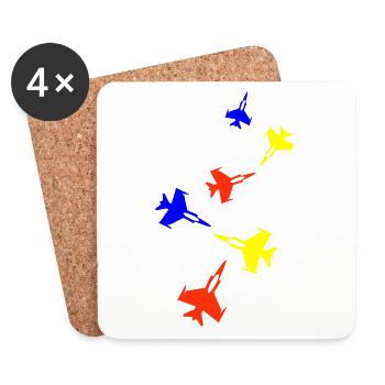 Symbole de jet d’avion - Dessous de verre (lot de 4) - blanc - Devant