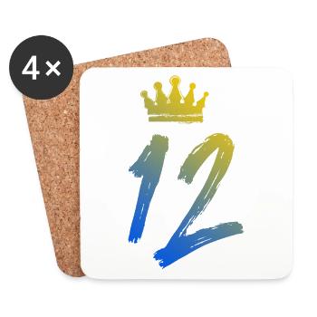 12 Number crown - Coasters (set of 4) - white - Front