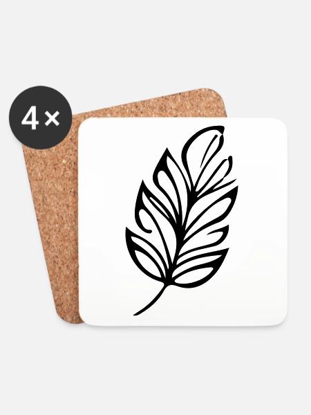 Blatt Ökologie - Untersetzer (4er-Set) - Weiß