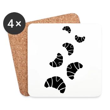 Croissant Symbol Silhouette - Coasters (set of 4) - white - Front