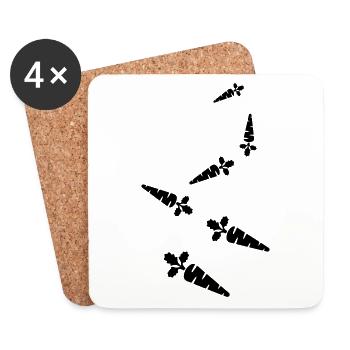 Carotte symbole carotte - Dessous de verre (lot de 4) - blanc - Devant