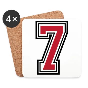 7 number symbol - Coasters (set of 4) - white - Front