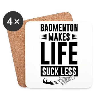 Sport de badminton - Dessous de verre (lot de 4) - blanc - Devant