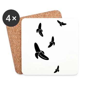 Flying bananas - Coasters (set of 4) - white - Front