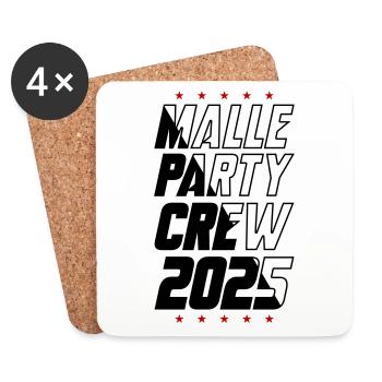 Malle Party Crew 2025 - Coasters (set of 4) - white - Front