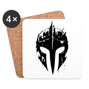 Gladiator Spartaner Helm Symbol - Untersetzer (4er-Set) - Weiß - Vorne