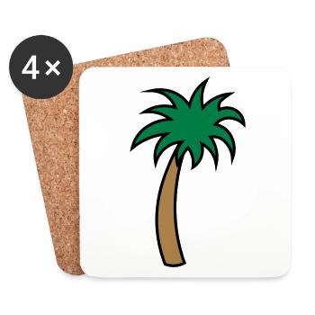 Palm palm tree palmier - Tropics - Beach holidays - Coasters (set of 4) - white - Front