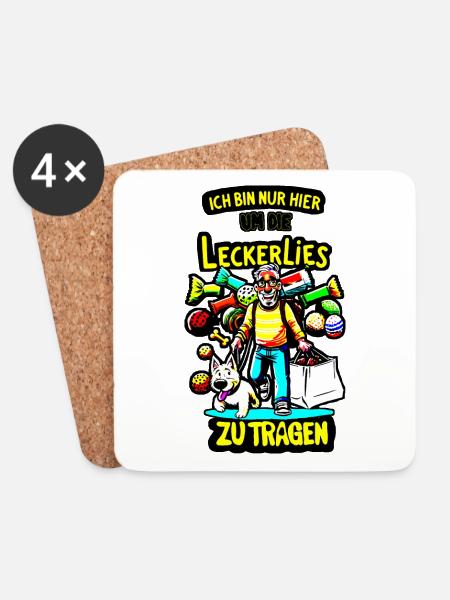 Ich trag hier nur die Leckerlies - Untersetzer (4er-Set) - Weiß