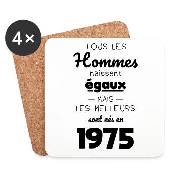 50th Anniversary - Best Born in 1975 - Coasters (set of 4) - white - Front