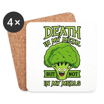 Death in my metal but not in my meals - Vegan - Untersetzer (4er-Set) - Weiß - Vorne