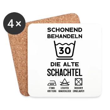 30. GEBURTSTAG 1993 SCHONEND BEHANDELN SCHACHTEL - Untersetzer (4er-Set) - Weiß - Vorne