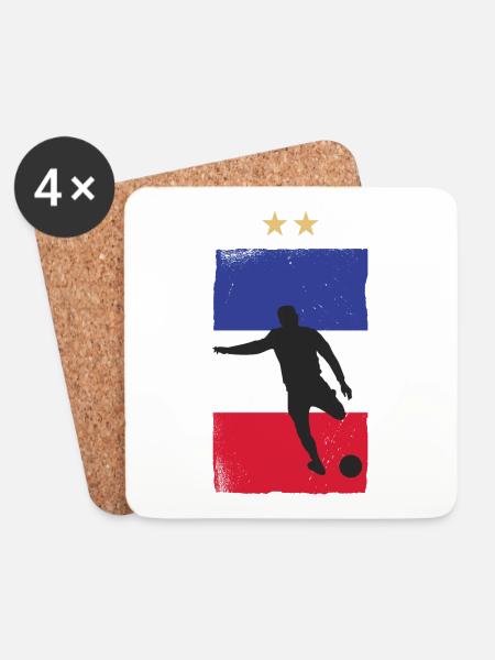 Frankreich Fußball Fan Trikot Französische Flagge - Untersetzer (4er-Set) - Weiß
