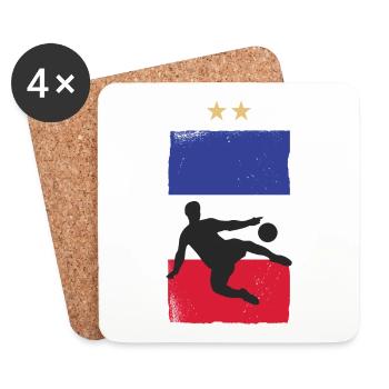 Frankreich Fußball Trikot Fan Französische Flagge - Untersetzer (4er-Set) - Weiß - Vorne