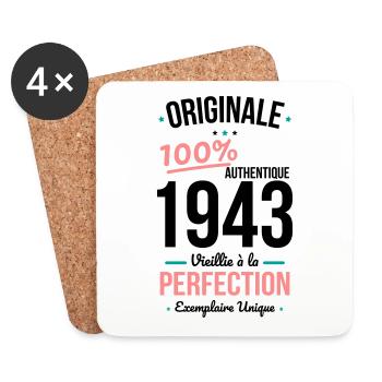 Anniversaire 81 ans - Originale 1943 - Dessous de verre (lot de 4) - blanc - Devant