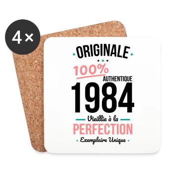Anniversaire 40 ans - Originale 1984 - Dessous de verre (lot de 4) - blanc - Devant