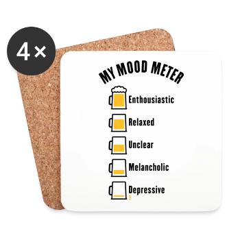 My Mood Meter (Beer Drinker / V1 / POS) - Coasters (set of 4) - white - Front