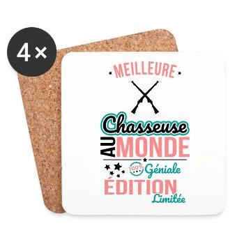 World's Best Hunter - 100% Awesome - Coasters (set of 4) - white - Front