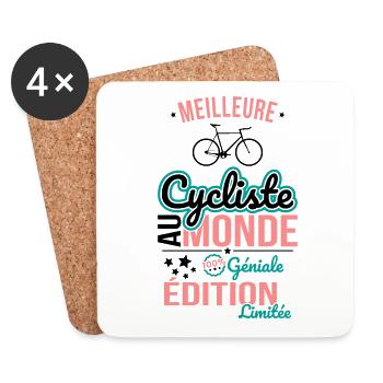 Bester Radfahrer der Welt - 100% genial - Untersetzer (4er-Set) - Weiß - Vorne