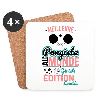Best Table Tennis Player in the World - 100% Awesome - Coasters (set of 4) - white - Front