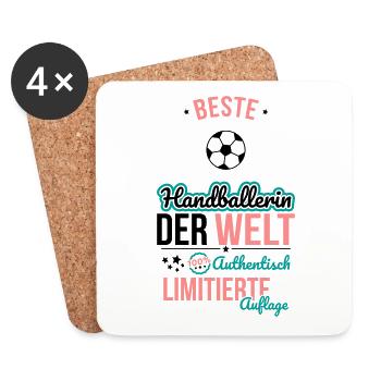 Beste Handballerin der Welt - 100% Authentisch - Untersetzer (4er-Set) - Weiß - Vorne