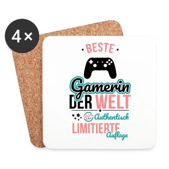 Best Gamer in the World - 100% Authentic - Coasters (set of 4) - white - Front