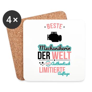 Meilleure femme mécanicienne au monde - 100 % authentique - Dessous de verre (lot de 4) - blanc - Devant