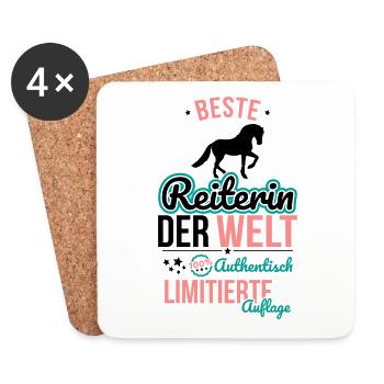 Beste Reiterin der Welt - 100% Authentisch - Untersetzer (4er-Set) - Weiß - Vorne
