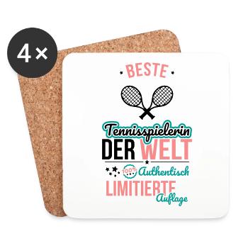 Beste Tennisspielerin der Welt - 100% Authentisch - Untersetzer (4er-Set) - Weiß - Vorne